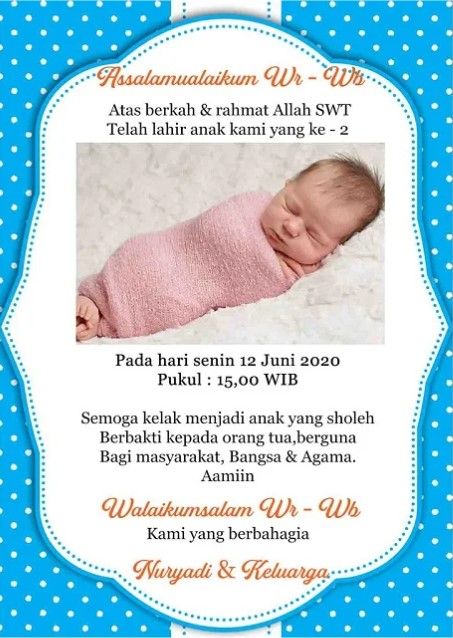 9 Contoh Undangan Aqiqah dan Formatnya, Sederhana tapi Aesthetic