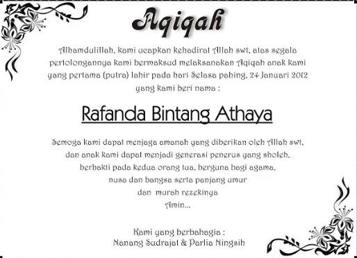 9 Contoh Undangan Aqiqah dan Formatnya, Sederhana tapi Aesthetic