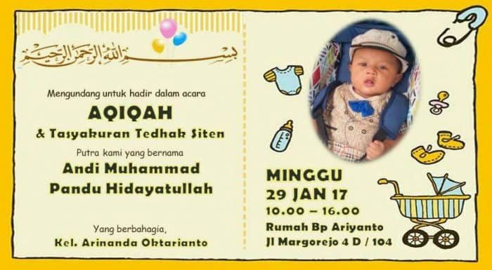 9 Contoh Undangan Aqiqah dan Formatnya, Sederhana tapi Aesthetic