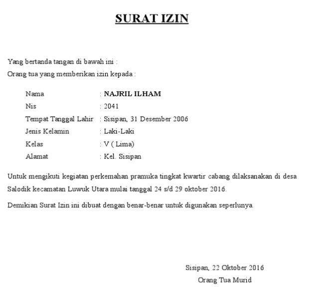 5 Contoh Surat Izin Tidak Masuk Pramuka untuk Berbagai Keperluan
