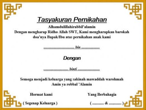17 Contoh Surat Undangan Syukuran berbagai Acara beserta Strukturnya