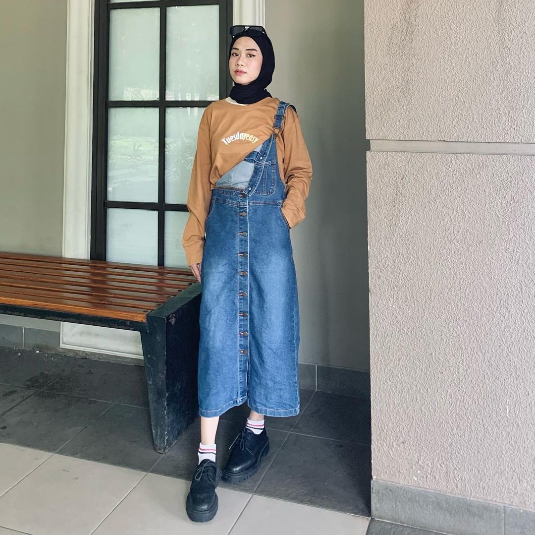 Ootd hijab outlet overall