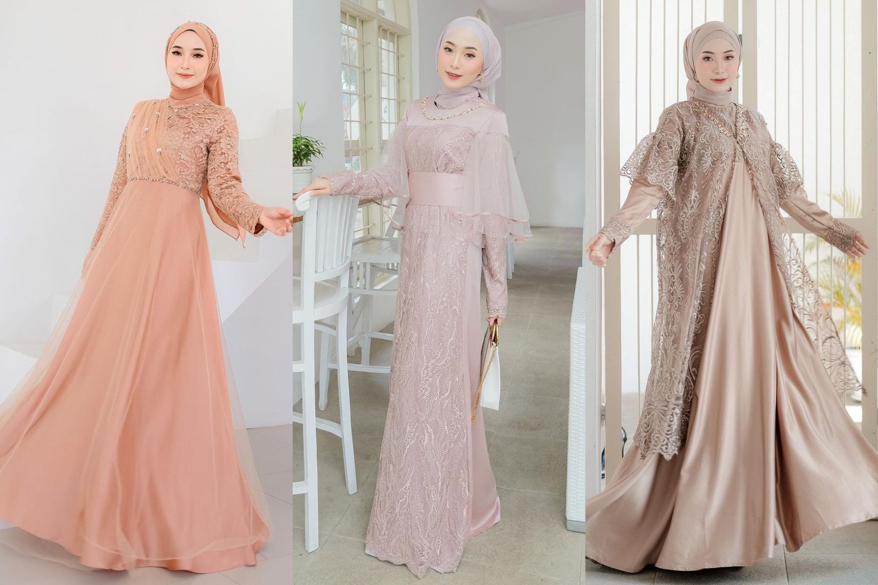 Contoh dress bridesmaid hijab hot sale