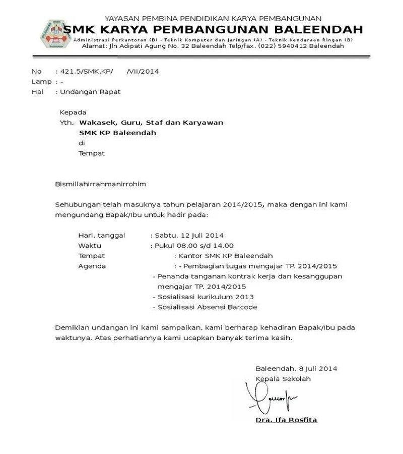 15 Contoh Surat Undangan Resmi Untuk Berbagai Keperluan Sonoraid