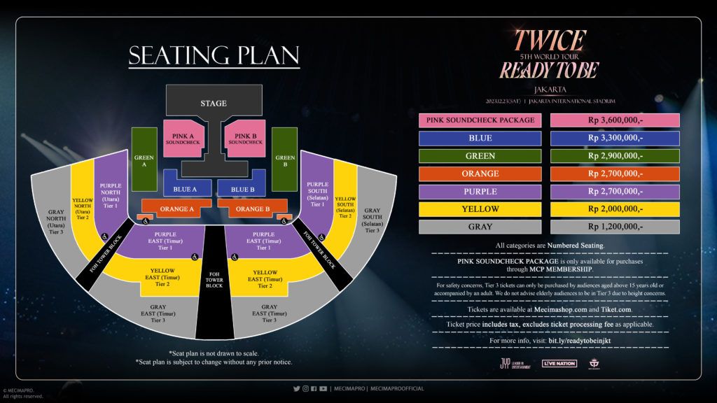 Harga Tiket dan Seat Plan Konser Twice 5TH WORLD TOUR READY TO BE di