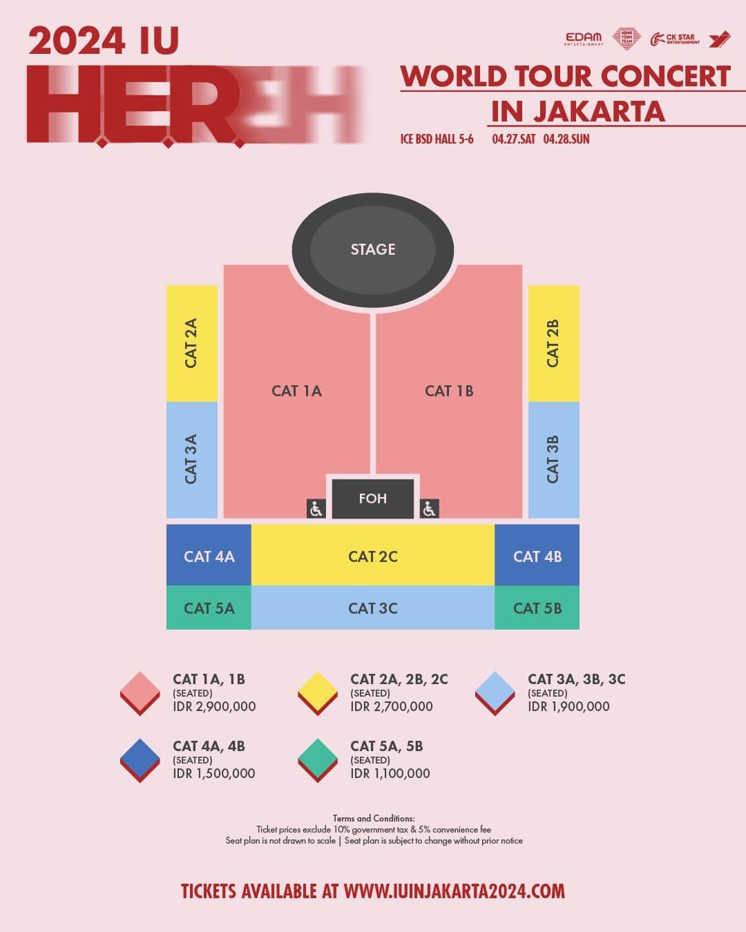 Harga Tiket dan Seat Plan Konser IU H.E.R World Tour Concert di Jakarta