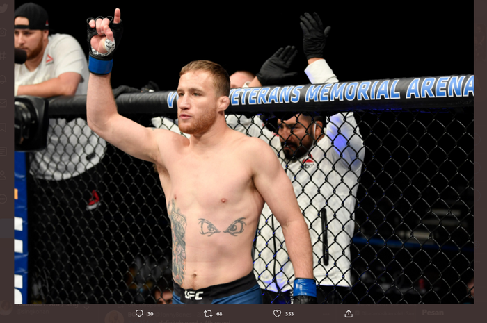 Petarung kelas ringan UFC, Justin Gaethje.