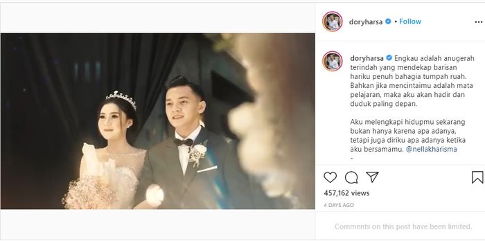 Kalimat romantis Dory Harsa