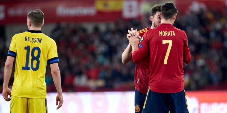 Hasil Kualifikasi Piala Dunia 2022 - Gol Tunggal Alvaro Morata Menangkan Spanyol Atas Swedia