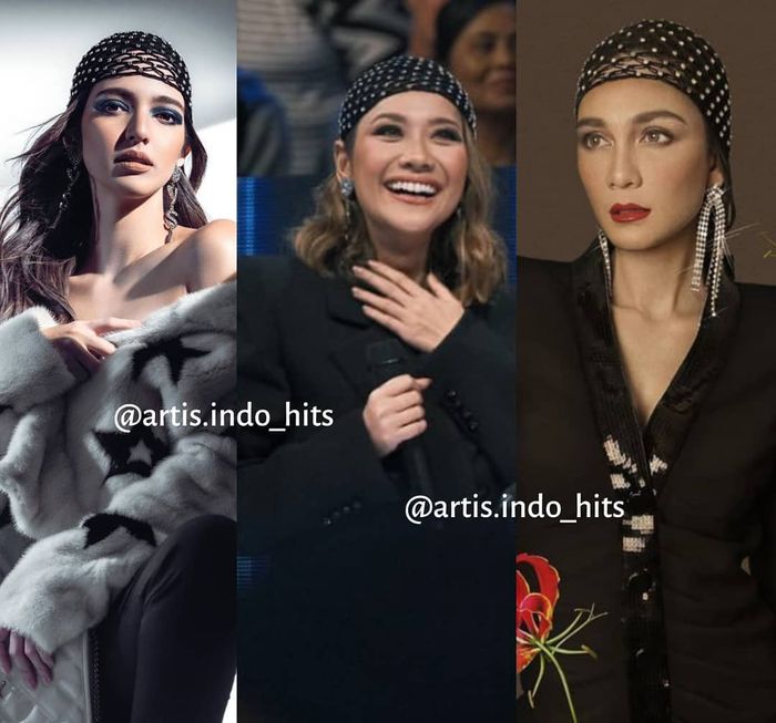 Nia Ramadhani, BCL dan Luna Maya pakai bandana yang sama dari merk YSL seharga Rp 5.846.000 sukses bikin galau netizen.