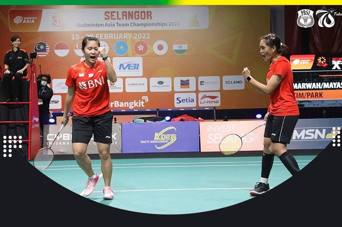 Nita Violina Marwah, Lanny Tria Mayasari membawa tim putri Indonesia menjadi kampiun Kejuaraan Beregu Asia 2022 usai mengalahkan Kim Min Ji/Lee Seo Jin di final dengan skor 23-21, 21-11.