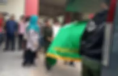 Jenazah Muhammad Akbar (19) mahasiswa Universitas Taman Siswa (Unitas) Palembang ketika berada di rumah sakit Bhayangkara Palembang, Kamis (17/10/2019).