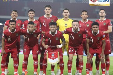Skuad timnas Indonesia saat melawan Brunei Darussalam di Kualifikasi Piala Dunia 2026 Zona Asia.