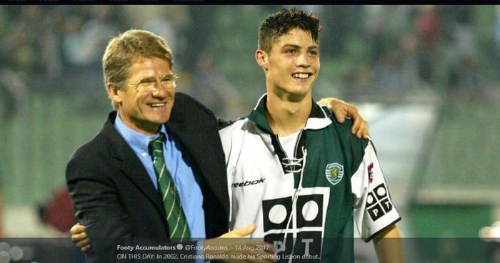 Cristiano Ronaldo (kanan) saat masih memperkuat Sporting CP.