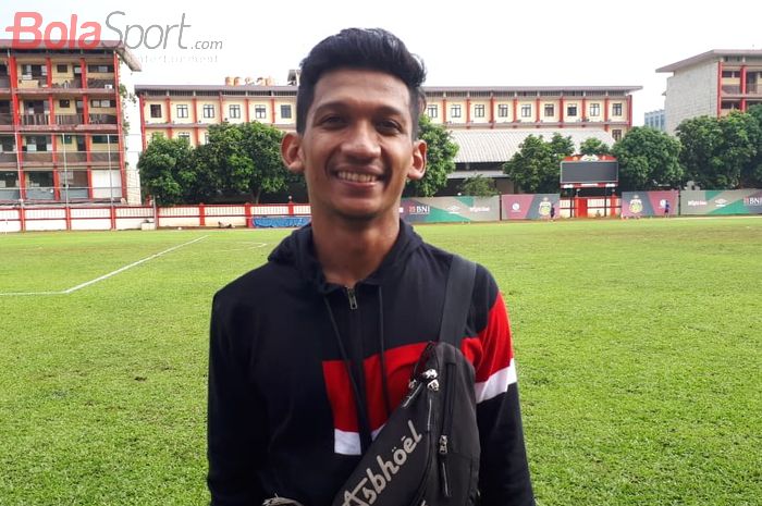 Gelandang Bhayangkara FC Teuku Muhammad Ichsan di Stadion PTIK, Jakarta, Senin (18/3/2019).