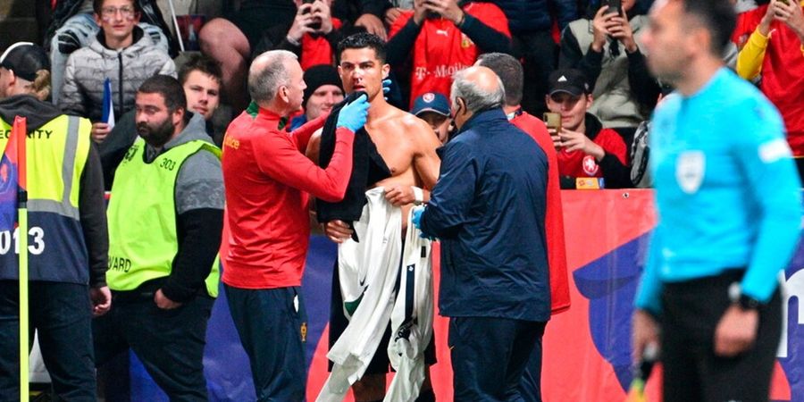 Meski Hidung Berdarah, Cristiano Ronaldo Tetap Bisa Berikan Pelayanan Terbaik untuk Pemain Liverpool