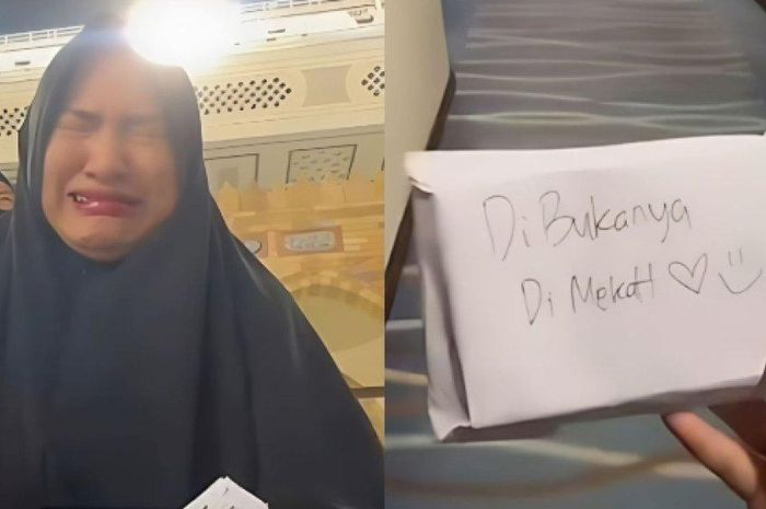 Viral, wanita dapat amplop dari sahabat yang disuruh buka saat sudah di Mekkah, isinya bikin mewek
