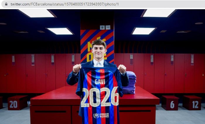 Gavi resmi memperpanjang kontrak dengan Barcelona hingga tahun 2026.