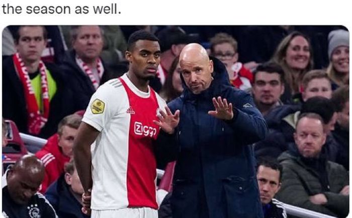 Ryan Gravenberch dan Erik ten Hag saat masih bersama di Ajax Amsterdam.