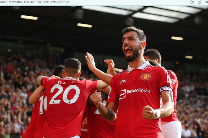 Bruno Fernandes melancarkan psywar jelang derbi Manchester antara Manchester United kontra Manchester City di Liga Inggris 2022-2023.