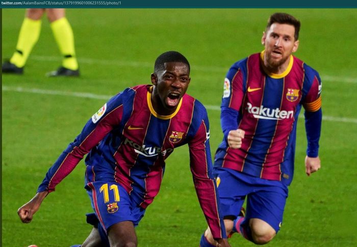 Ousmane Dembele cetak satu-satunya gol kemenangan Barcelona atas Real Valladolid pada laga pekan ke-29.