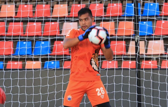 Andritany Ardhiyasa dalam official training Persija Jakarta di Stadion McDonald Jones, Newcastle, Australia, Senin (11/2/2019).