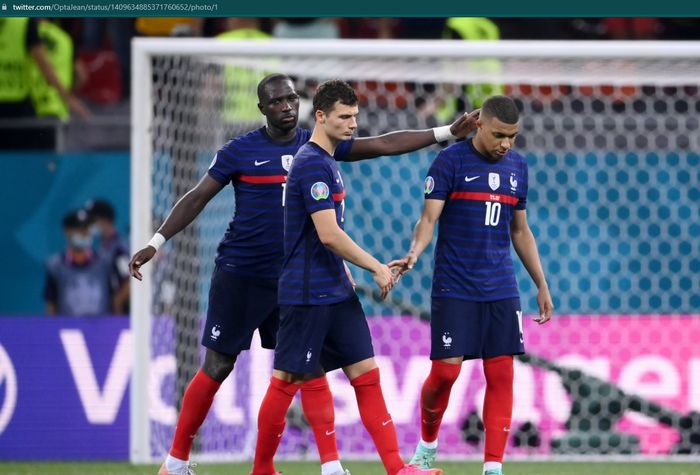 Timnas Prancis tersingkir dari Euro 2020 setelah kalah adu penalti dari timnas Swiss.