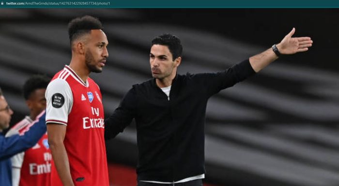 Mikel Arteta dan Pierre-Emerick Aubameyang terlibat friksi di Arsenal.