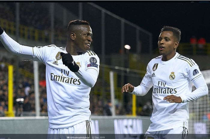 Dua bintang muda Brasil yang memperkuat Real Madrid, Vinicius Jr (kiri) dan Rodrygo Goes.