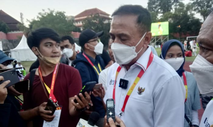 Ketua Umum PSSI, Mochamad Iriawan saat ditemui Wartawan di Venue CP Football di Stadion UNS, Solo, Jumat (5/8/2022).