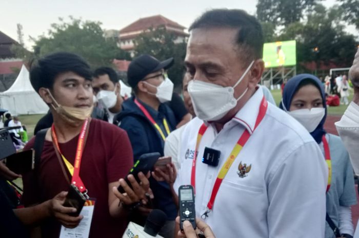 Ketua Umum PSSI, Mochamad Iriawan saat ditemui Wartawan di Venue CP Football di Stadion UNS, Solo, Jumat (5/8/2022).