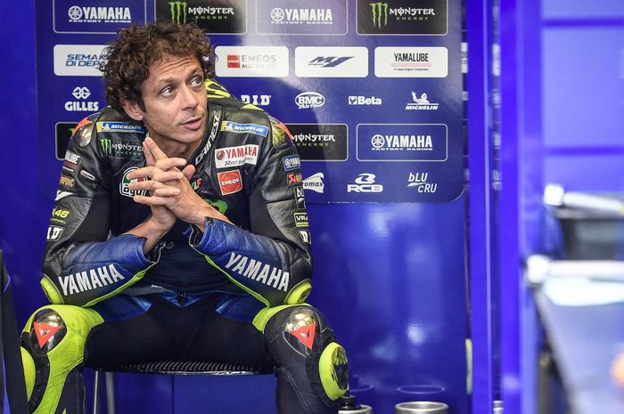 Pembalap MotoGP dari tim Yamaha Moster Energy, Valentino Rossi.