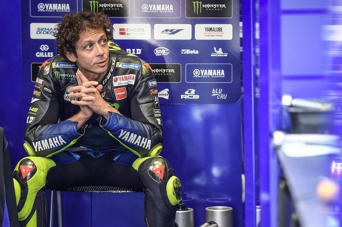 Pembalap MotoGP dari tim Yamaha Moster Energy, Valentino Rossi. 