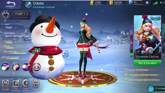 Odette Mobile Legends skin Christmas Carnival