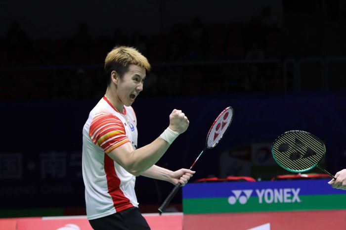 Marcus Fernaldi Gideon/Kevin Sanjaya Sukamuljo saat memenangi laga melawan Lee Yang/Wang Chi-Lin (Taiwan) pada babak perempat final Piala Sudirman 2019, di Guangxi Sports Center Gymnasium, Nanning, China, Jumat (24/5/2019).