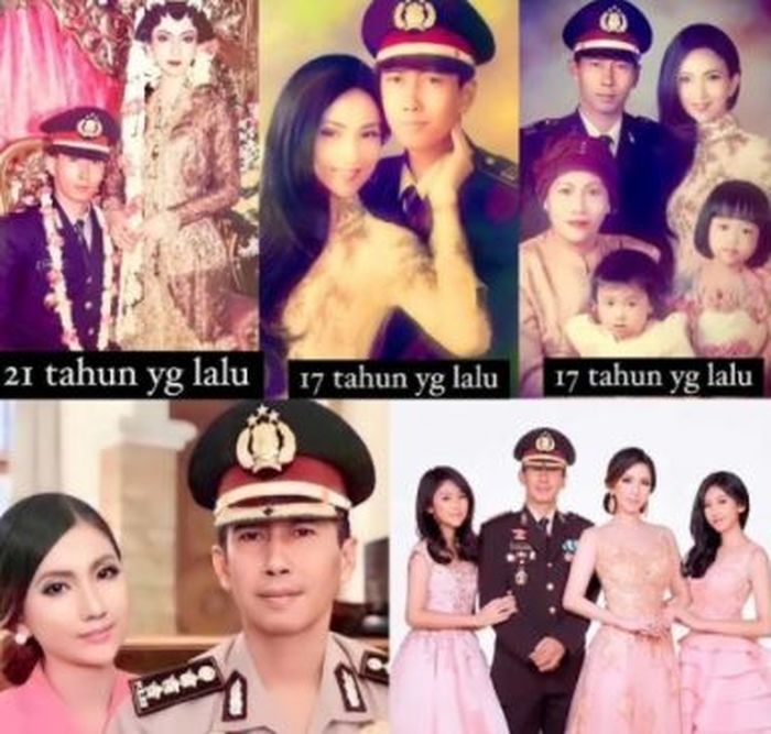 Potret keluarga sang artis cantik yang dinikahi Kombes Polisi