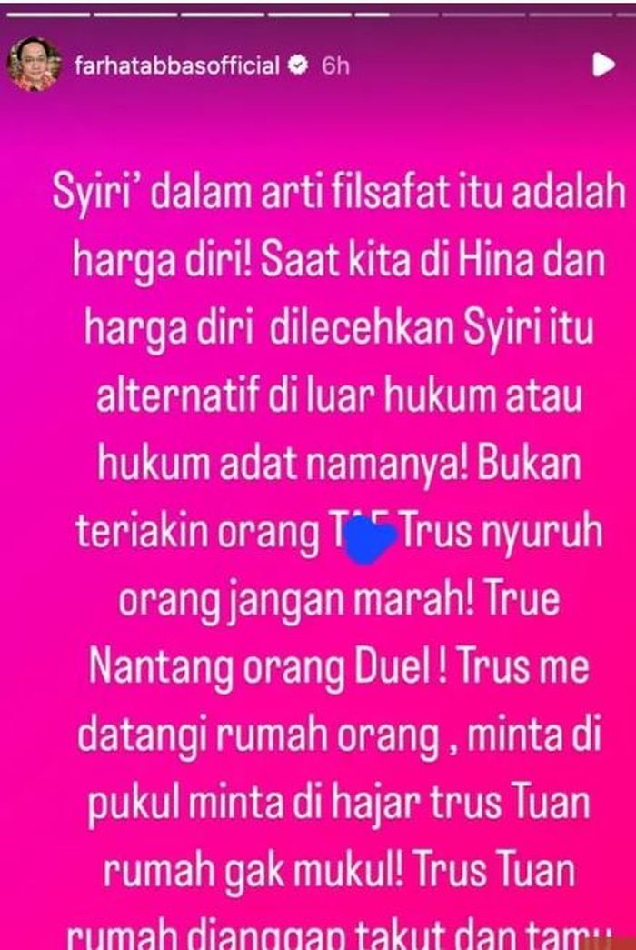 Postingan Farhat Abbas