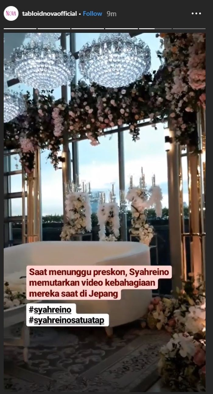 Dekorasi jumpa pers Syahrini Reino