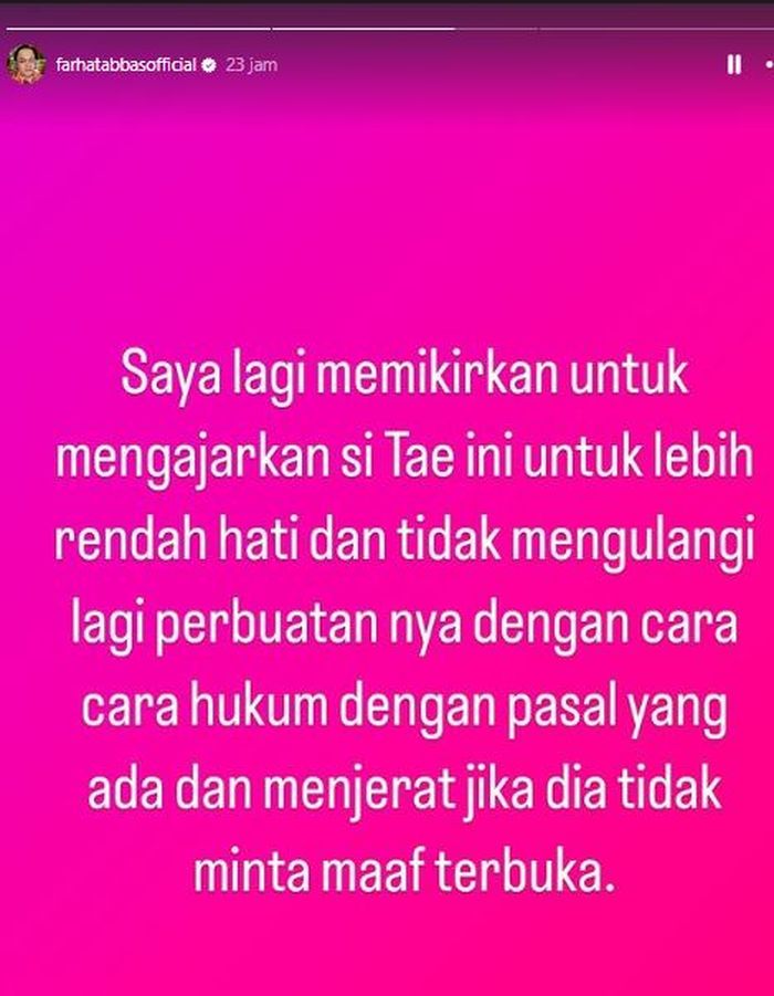 Postingan Farhat Abbas