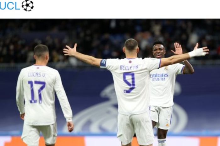Brace atau dua gol dari Karim Benzema membawa Real Madrid unggul tipis atas Shakhtar Donetsk dalam laga keempat Liga Champions.