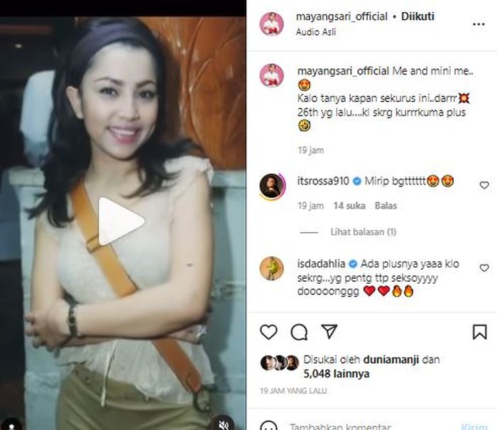 Potret Mayangsari semasa muda di usia 26 tahun (Instagram/mayangsari_official)