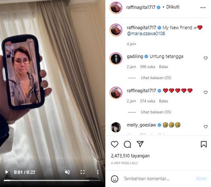 Raffi Ahmad Video Call dengan Maria Ozawa