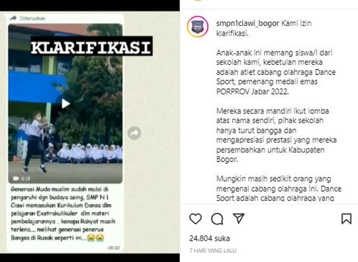 Klarifikasi SMPN 1 Ciawi