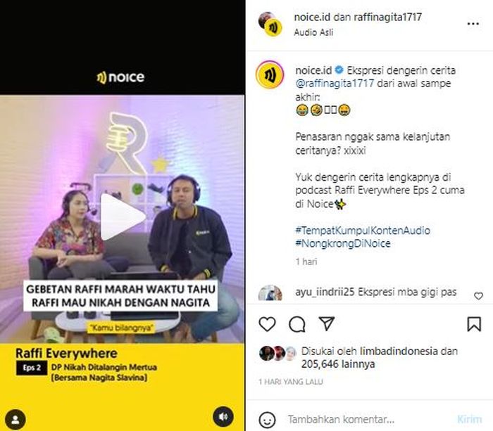 Postingan akun @noice.id