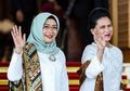 Jenguk Anak Gista Putri, Iriana Jokowi dan Wury Estu Tampil Kompak Berkebaya Merah Cetar!