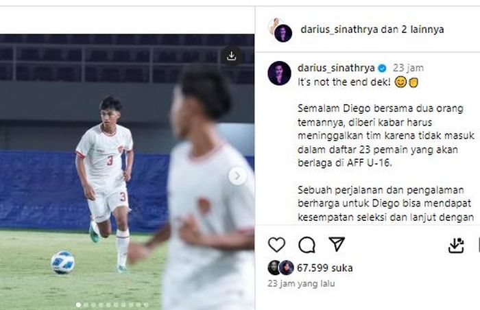 Postingan Darius Sinathrya