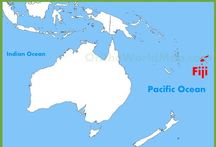 Lokasi Fiji atau Republik Kepulauan Fiji .