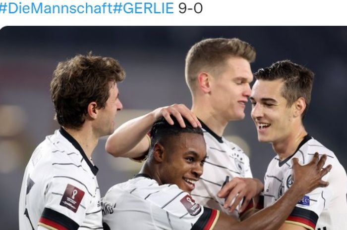 Borong 4 gol dalam 23 menit, Jerman pesta 9 gol ke gawang Liechtenstein, Hansi-Flick Dieter mencetak rekor.