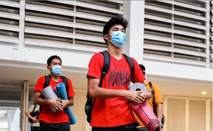 Penyerang Persija Jakarta, Sutan Diego Zico saar menjalani latihan bersama timnas U-19 Indonesia.