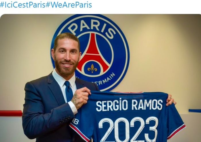 Bek asal Spanyol, Sergio Ramos, secara resmi merapat ke klub kaya asal Prancis, Paris Saint-Germain.